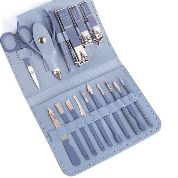 16st/ Set Manikyr Set Nagelklippare Verktyg BLÅ Blue