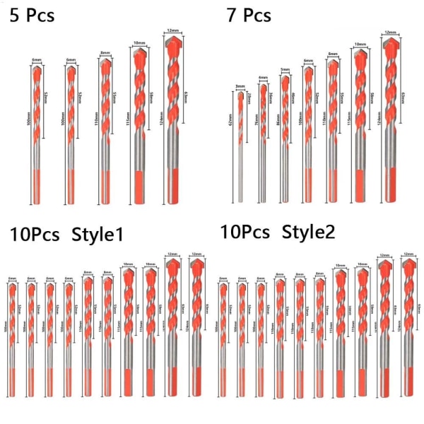 Diamantborr Triangelborr 10ST/ SET STYLE2 10ST/ SET STYLE2 10pcs/set Style2