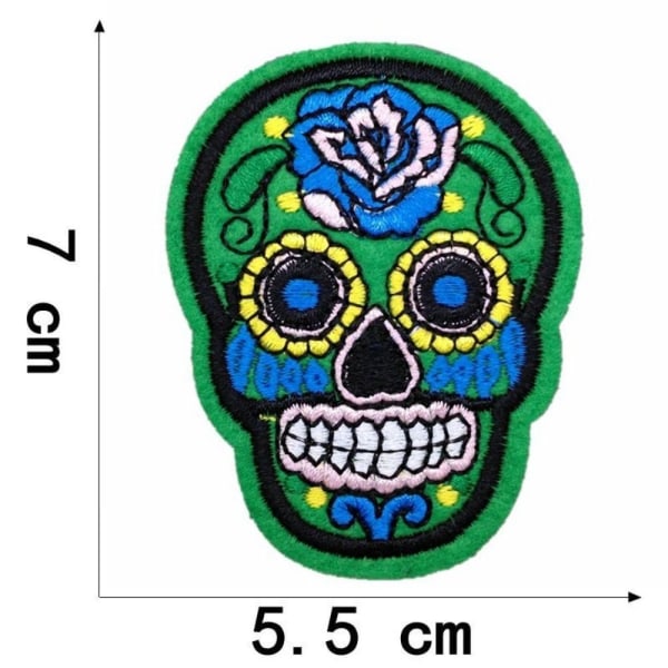 8 kpl Color Skull Patches Skull Clothing Patch KELTAINEN yellow