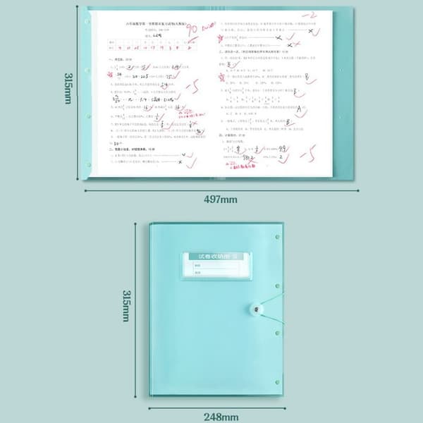 Mappe til testpapir, HVID, 60 SIDER, 60 SIDER White 60 Pages-60 Pages