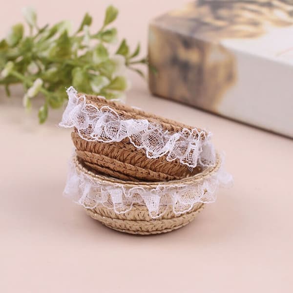 Mini Korgfläta Dockskåpskorg BEIGE Beige