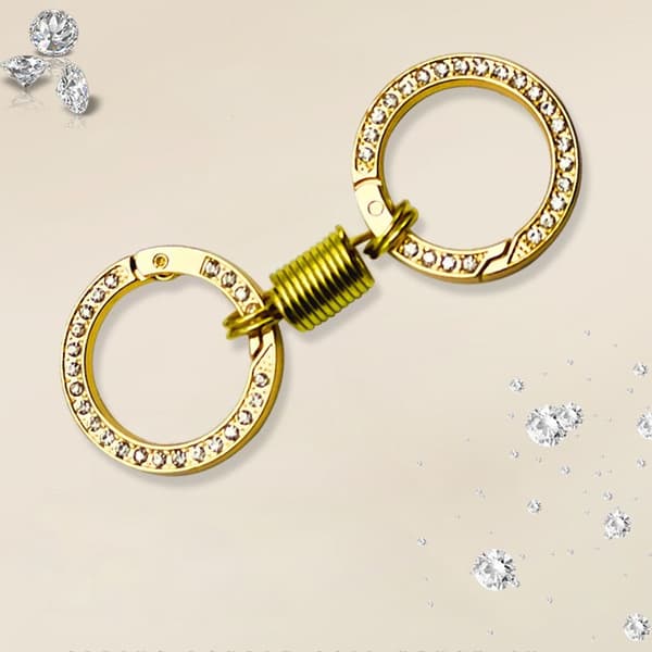 Dubbelsidig nyckelring med strass, SILVER silver
