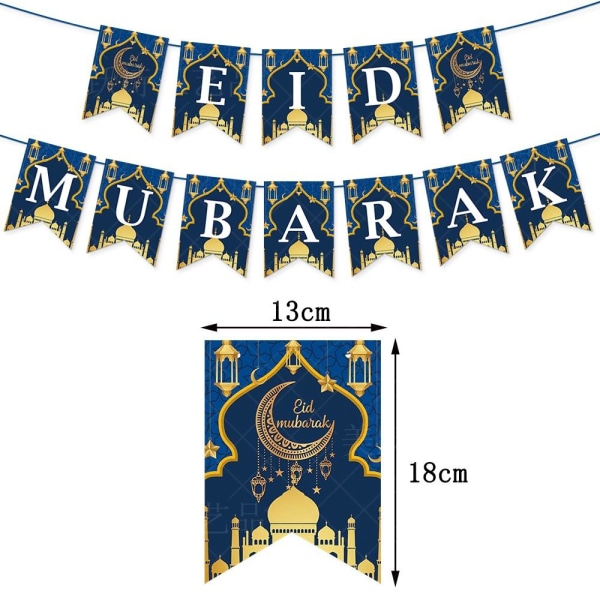 Hængende Flag Bunting Banner EID MUBARAK RAMADAN