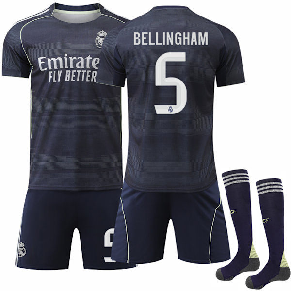 Real Madrid vieras pelipaita lapsille ja aikuisille kaudelle 2025-2026, nro 5 Bellingham 16