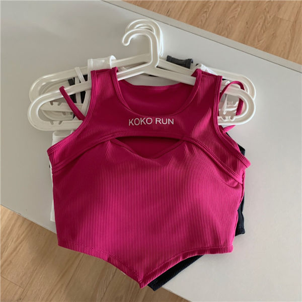 Casual Crop Tops Uregelmessige topper ROSE RED Rose red