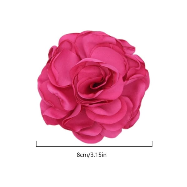 Stof Stor Rose Blomst Brosche Blomster Brosche PINK pink