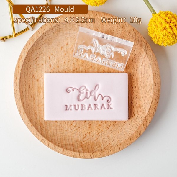 Eid Fondant Biscuitforme Bogstaver Prægning Cookie Stemplet QA1226