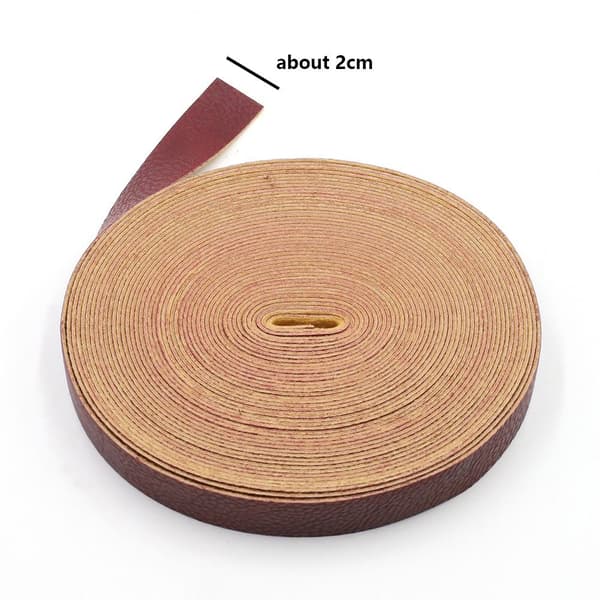 10 meter læderrem strimmel DIY læderhåndværk VINRØD Wine Red