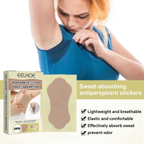12 STK Kvinder Anti Sweat Pads Sticker Stærk Absorberende Sved