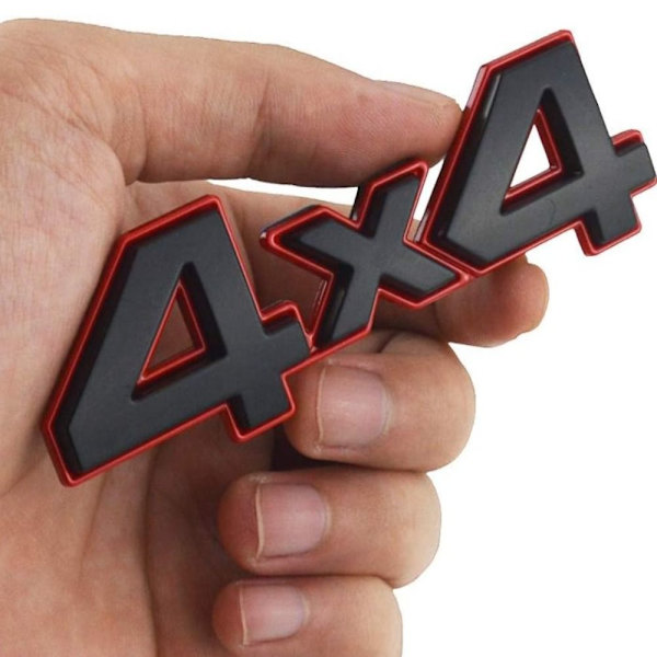 4X4 Badge Dekaler Ornament Fender Baklucka Emblem Badge Red Edge