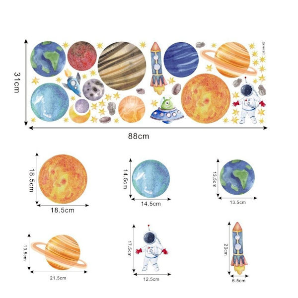 Självhäftande Planet Wall Stickers Wall Stickers STYLE 1 STYLE 1 style 1
