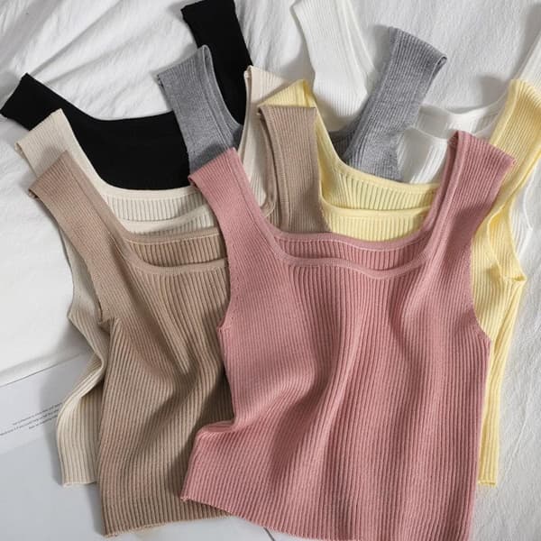 Cropped Top Camisole SORT Black