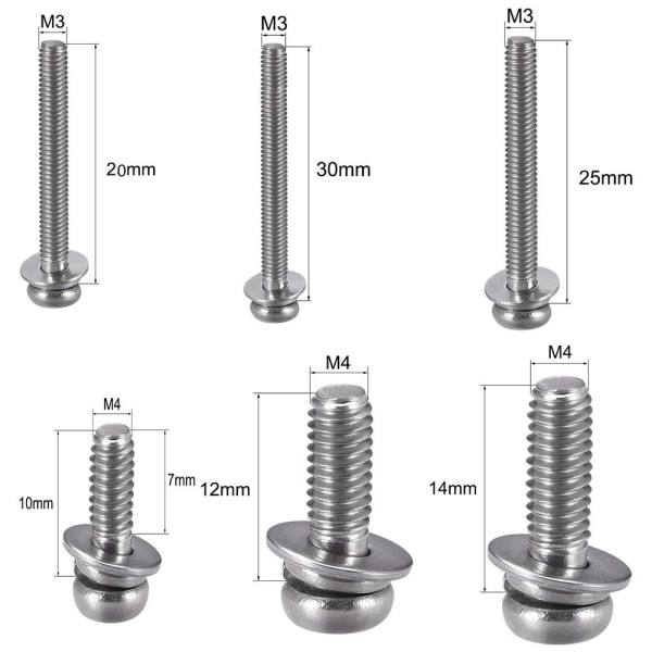 10 kpl aluslevyn pään pultit Phillips-käyttöruuvit M3X25MM M3x25mm