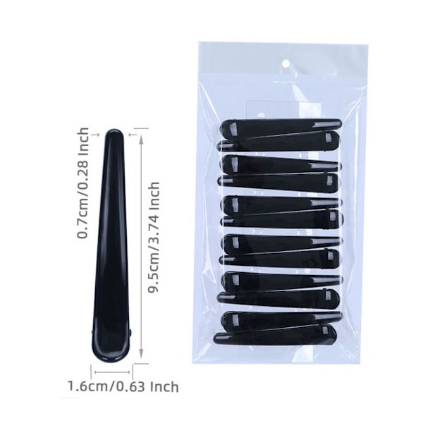 12 kpl Parturi-kampaamon hiusneulat, yksipiikkiset hiusklipsit 7.8cmbright black