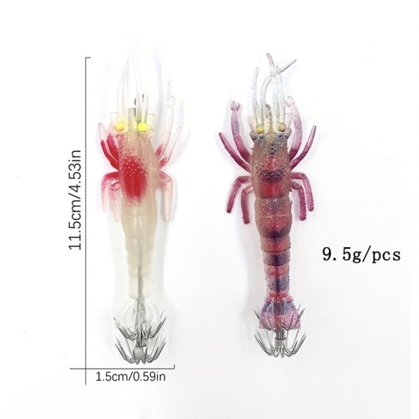 1kpl Pehmeä kalastusuhe Shrimp Squid Hook 02 02 02