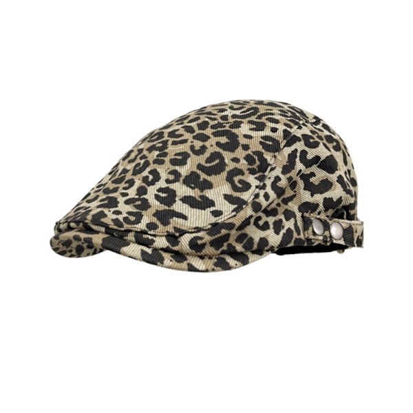 Leopard Print Kasket Leopard Baret Britisk Peaked Kasket