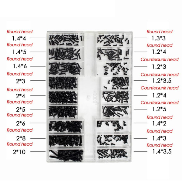 500 stk/sett Urskruer Brilleskruer S S S