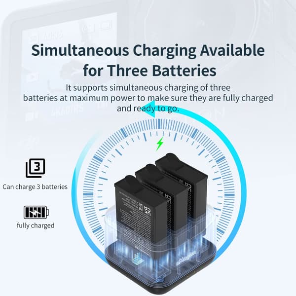 Batterilader Batteriladeboks Ladehub For Action 4/3