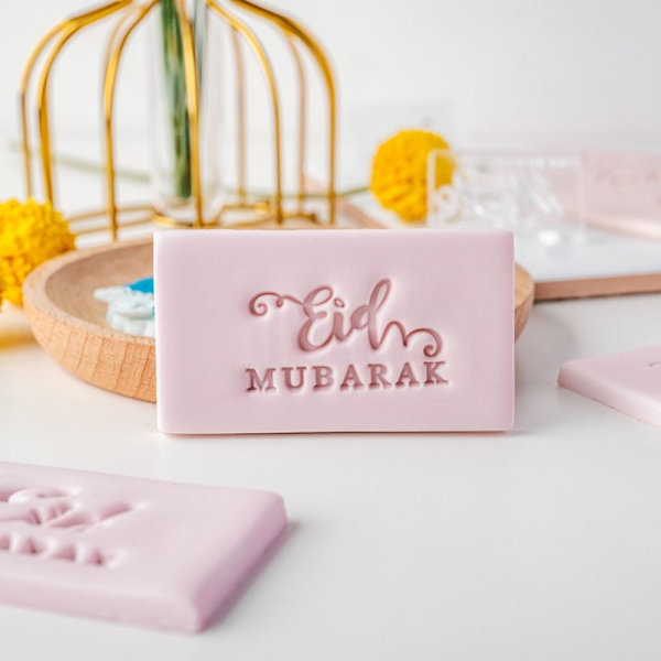 Eid Fondant Biscuitforme Bogstaver Prægning Cookie Stemplet QA1226