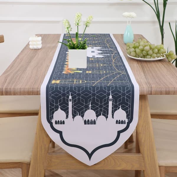 Ramadan dekorasjon bordløper hjemme duk HVIT white