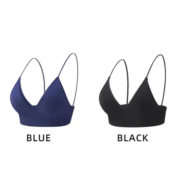 Dame Sømløs BH Camisole Undertøj BLÅ L blue L