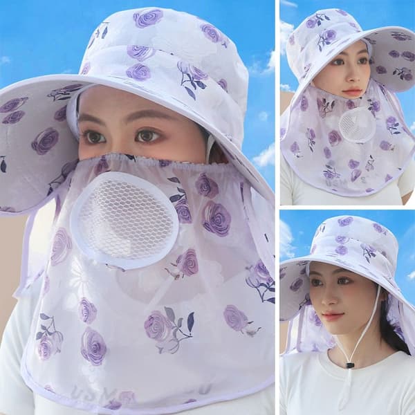 Solhatt Strandfiskehatt LILLA purple