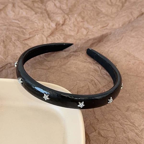 Sponge Hair Hoop Shinning Hair Hoop SVART Black