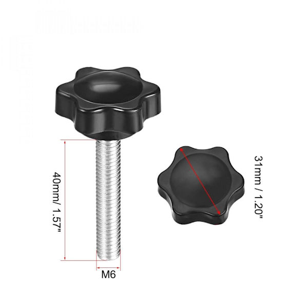 10 stk Klemmeskrueknapp Plomme sekskantformede grep 10PCSM6X40MM 10PCSM6x40mm