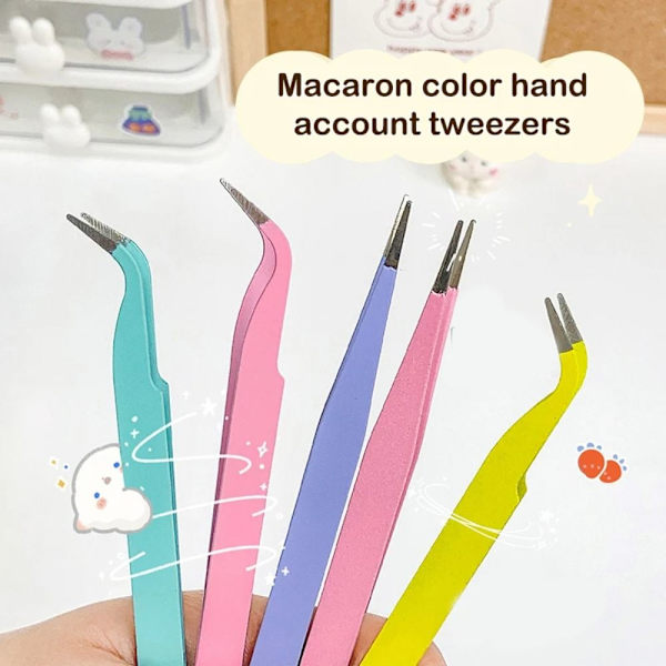 Rak Böjd Pincett Tejp Sticker Tool ROSA pink