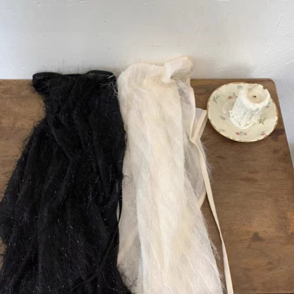 Lace Layered Gaze Nederdel Kvast Nederdele SORT Black