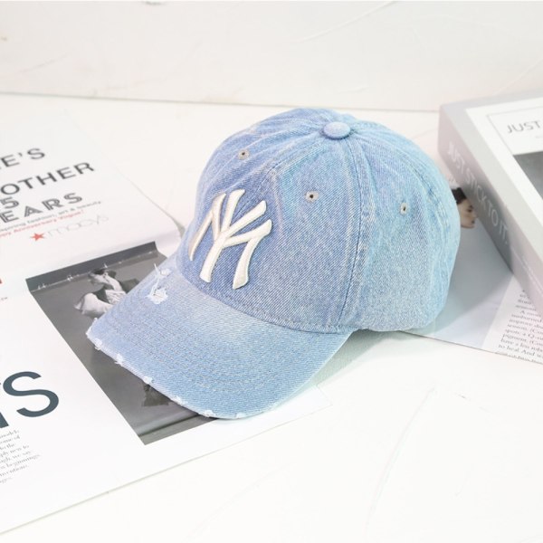 Vasket Denim Baseball Cap Svart Vintage Y2k Dad Hats LYS BLÅ Light Blue