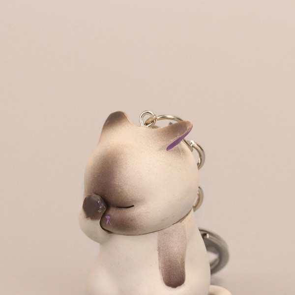 Shy Cat nøkkelring Chubby Kitten Keyring 2 2 2