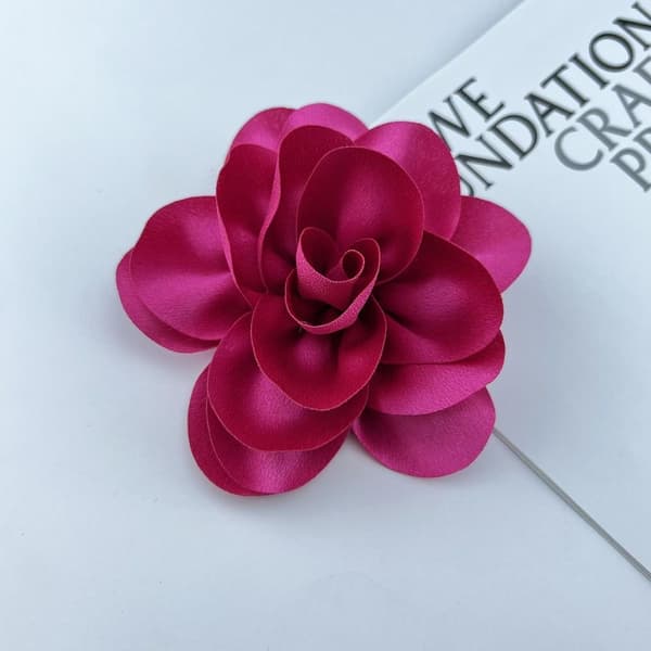 Stor Blomsterbrosch Franska Kvinnor Corsage GRÅ grey