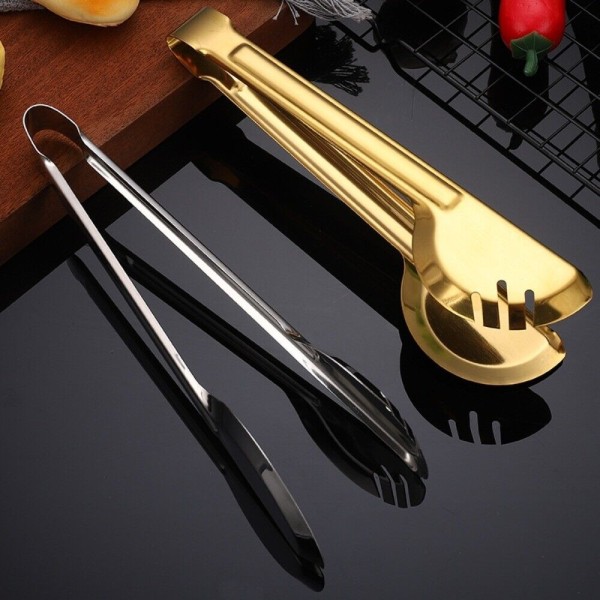 Halvcirkel Food Tong Food Clip SILVER Silver