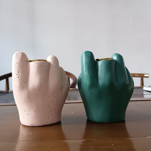 Lysestake med langfinger, duftlysestake, GRØNN green