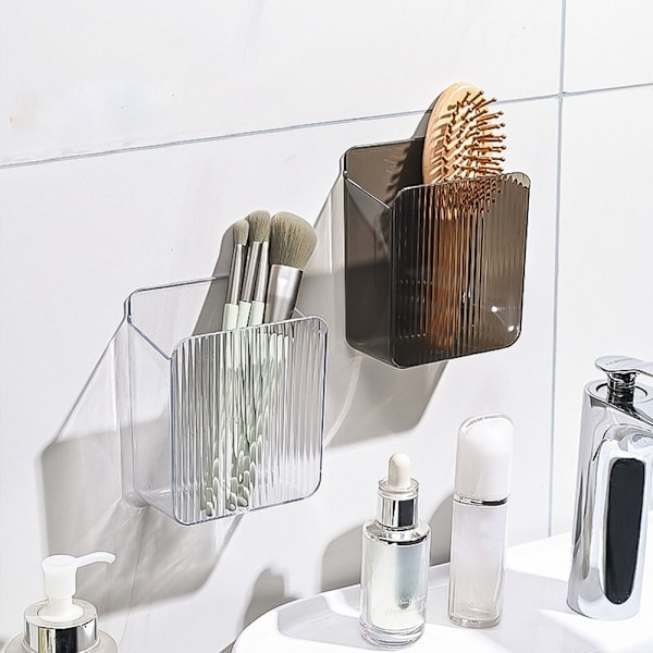 Vægmonteret opbevaringsboks Makeup opbevaringskurv TRANSPARENT Transparent