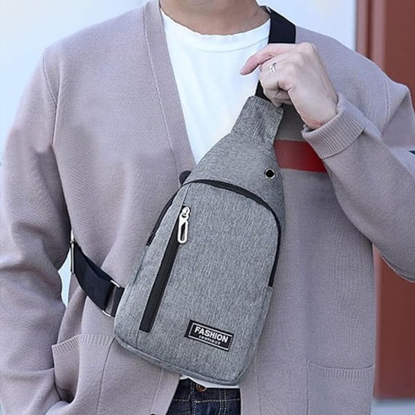 Crossbody Sling Bag Crossbody Skuldertaske GRÅ Grey