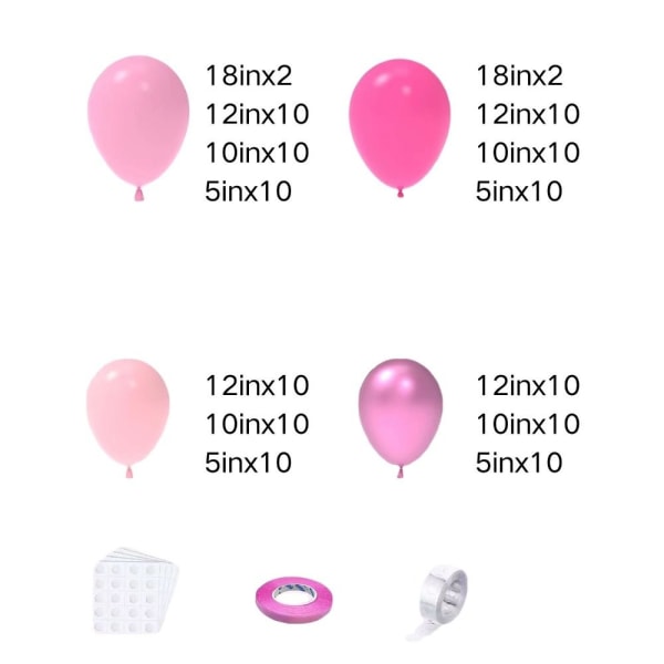 Ballonger Garland Arch Kit forskjellig størrelse