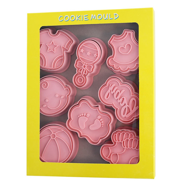 8st/ Set Cookie Cutters Form Degstämpel DIY Bakning