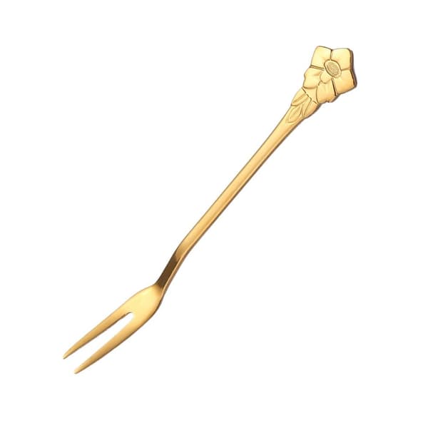 Fruktgaffel Tospiss Gaffel GULL SETT Gold Set-Set