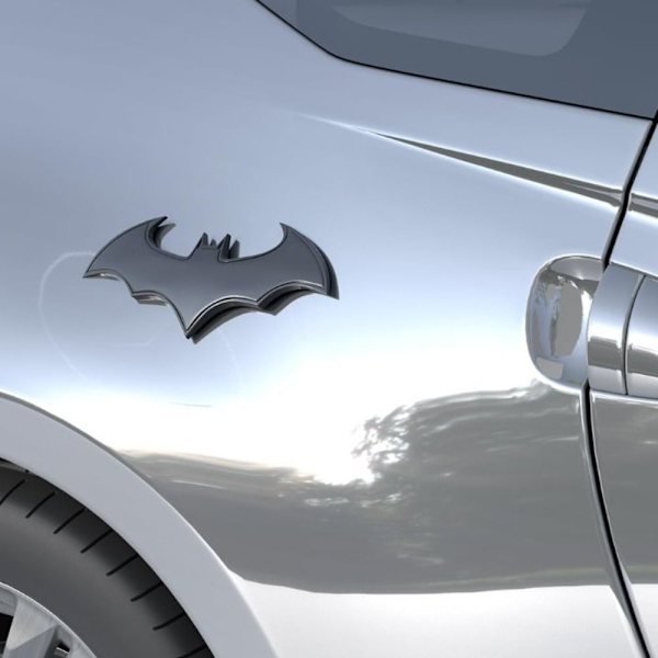 2 stk Bat Car Badge Bat Shape Badge Metal Emblem Sticker SORT black