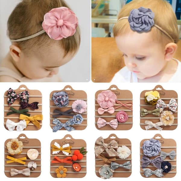 5 stk/sæt Baby Elastisk Pandebånd Hårbånd til Nyfødte 3 3 3