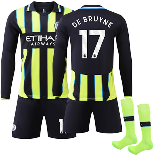 Manchester City Borte Fotballdrakt Barn Voksen 2024-2025 Nr. 17 De Bruyne 26