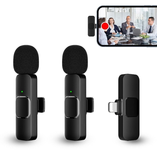 Trådlös Lavalier Mikrofon Mini Mic IOS 1TO2 IOS 1TO2 ios 1to2