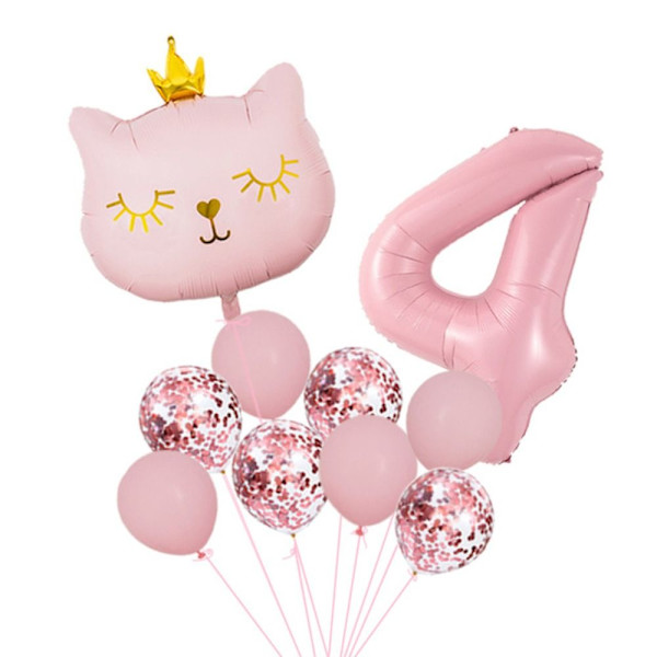 10 stk/sett Bursdagsnummerballonger Jumbonummerballong 4 4 4