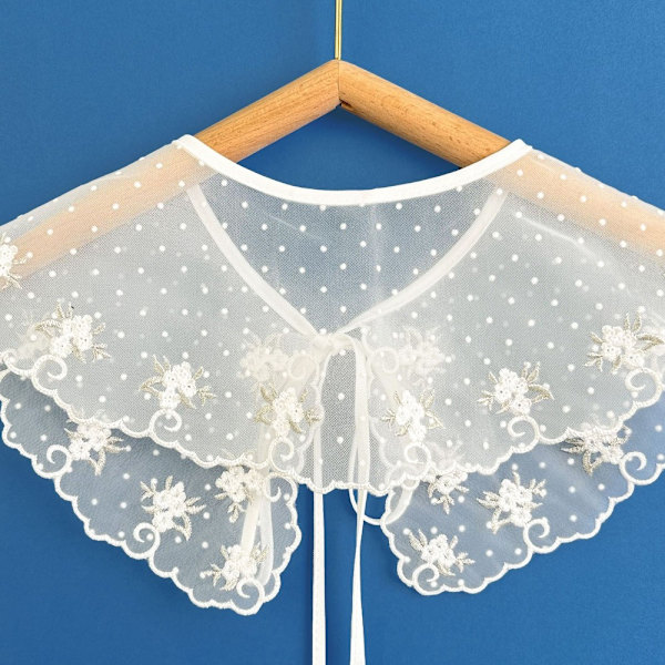 Kvinnors spetskrage Sjalkrage Front Placket krage