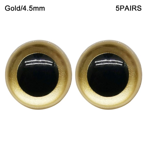 10 st/5 par Eyes Crafts Eyes Puppet Crystal Eyes 4,5MMGULD GULD 4.5mmGold