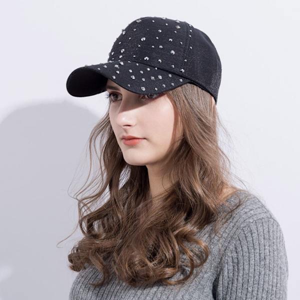 Rhinestone Baseball Caps Solhat GRÅ Grey
