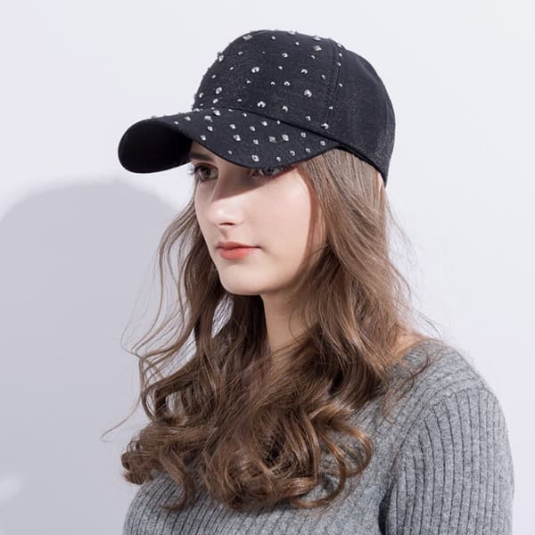 Rhinestone Baseball Caps Solhat HVID White