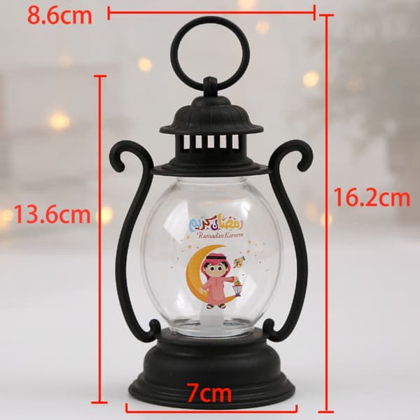 Ramadan Kareem LED Lanterne LED Lys Lanterne SORT black